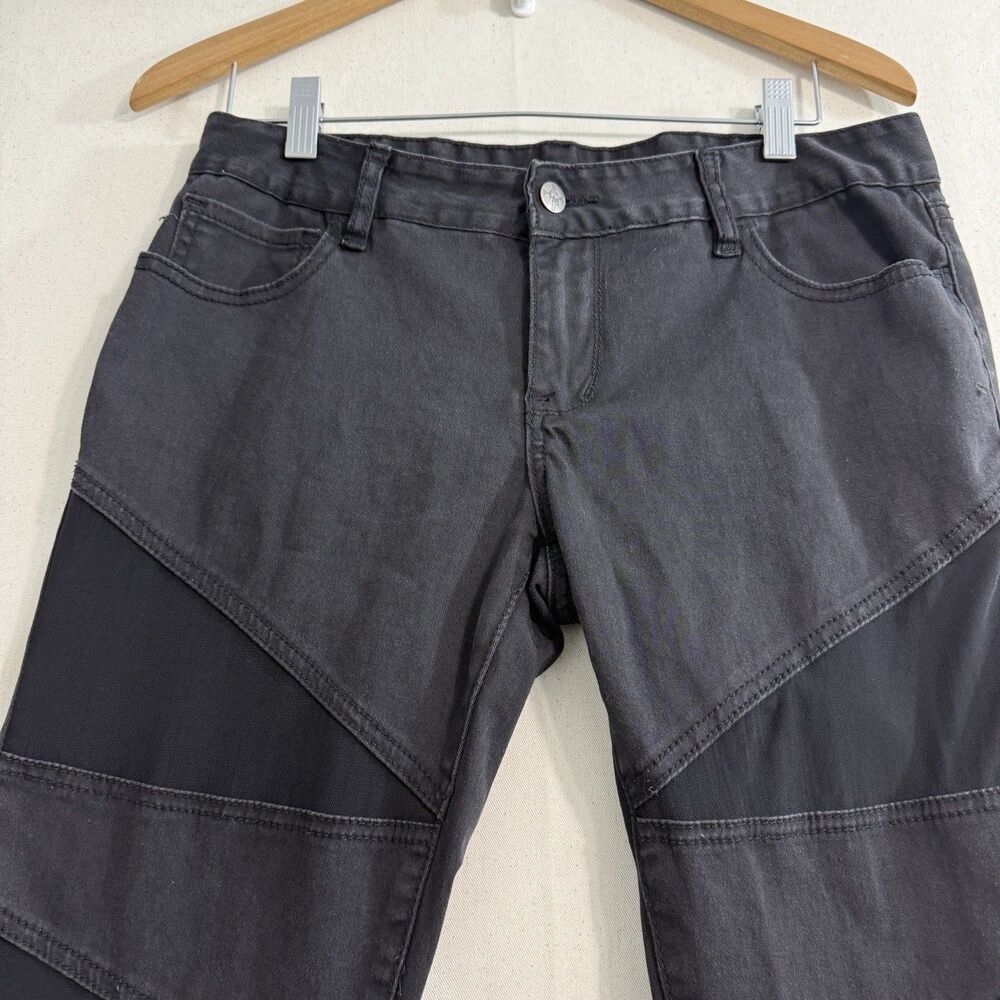 Lip Service Moto Skinny Pants Black/Gray Panel Punk Goth Size 11 - Picture 5 of 12